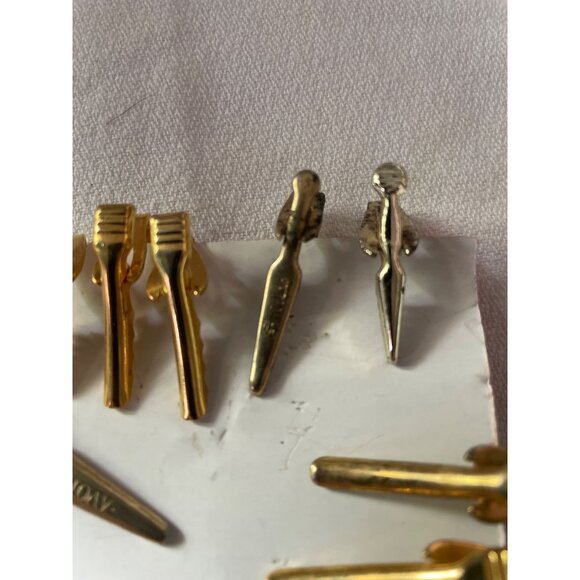 Vintage Tie Clip Collection Gold & Silver Tone Mens Assorted Designs - Picture 5 of 16